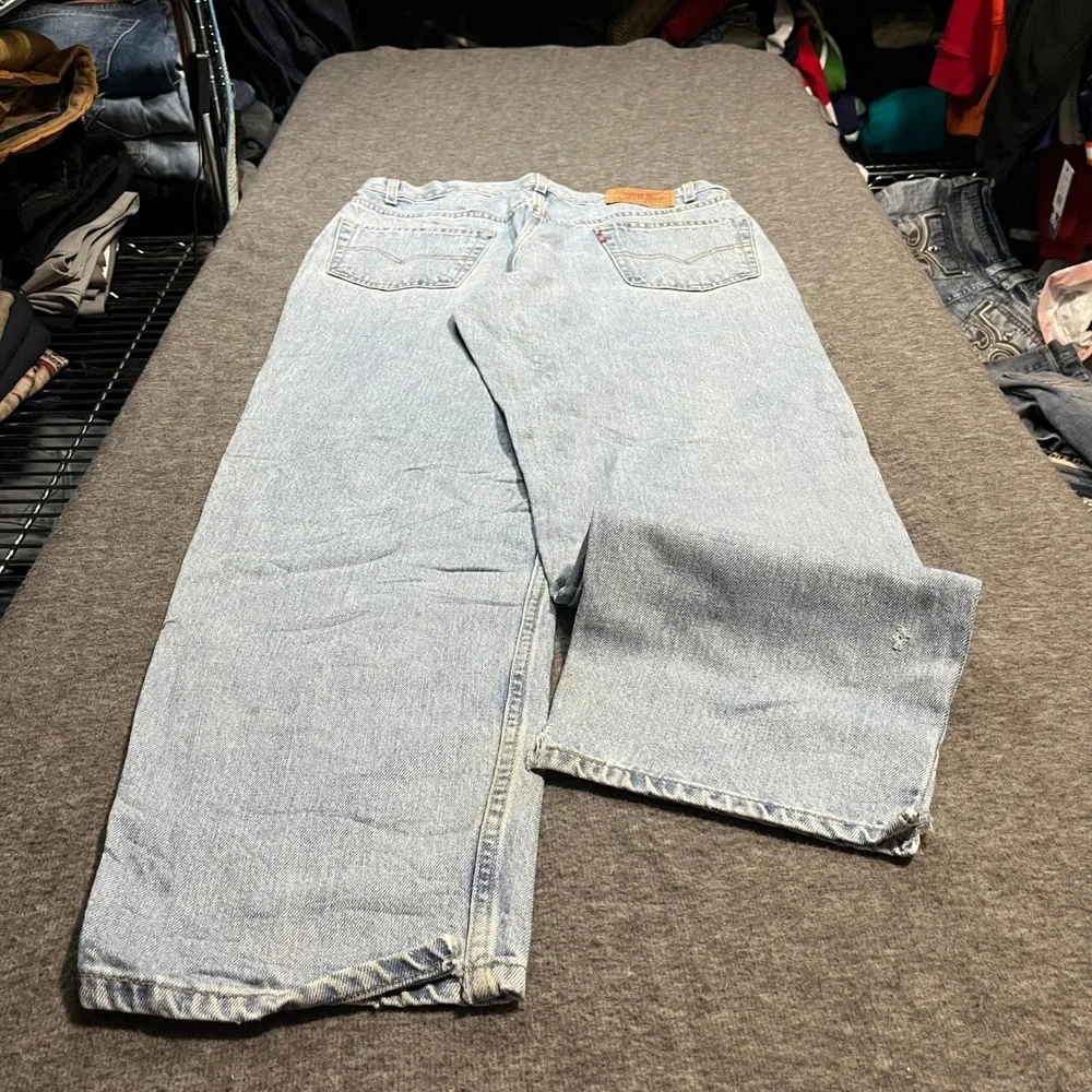Levis 550 Relaxed Fit Tapered Leg Jeans Light Wash Denim W36 L30 Vintage 90s